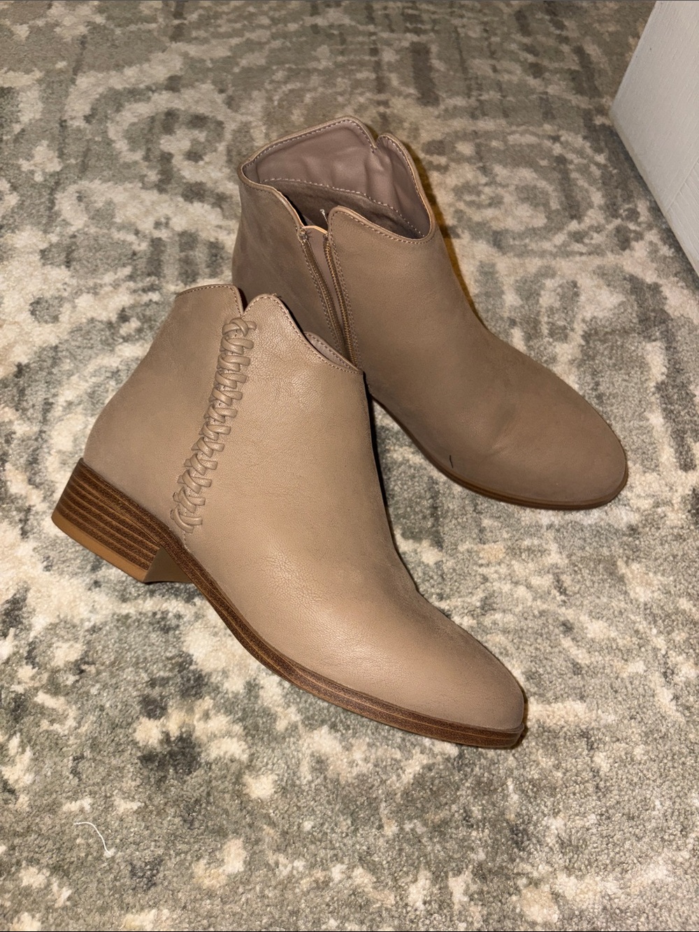 MIA Nude Clear Strap Slide Heels